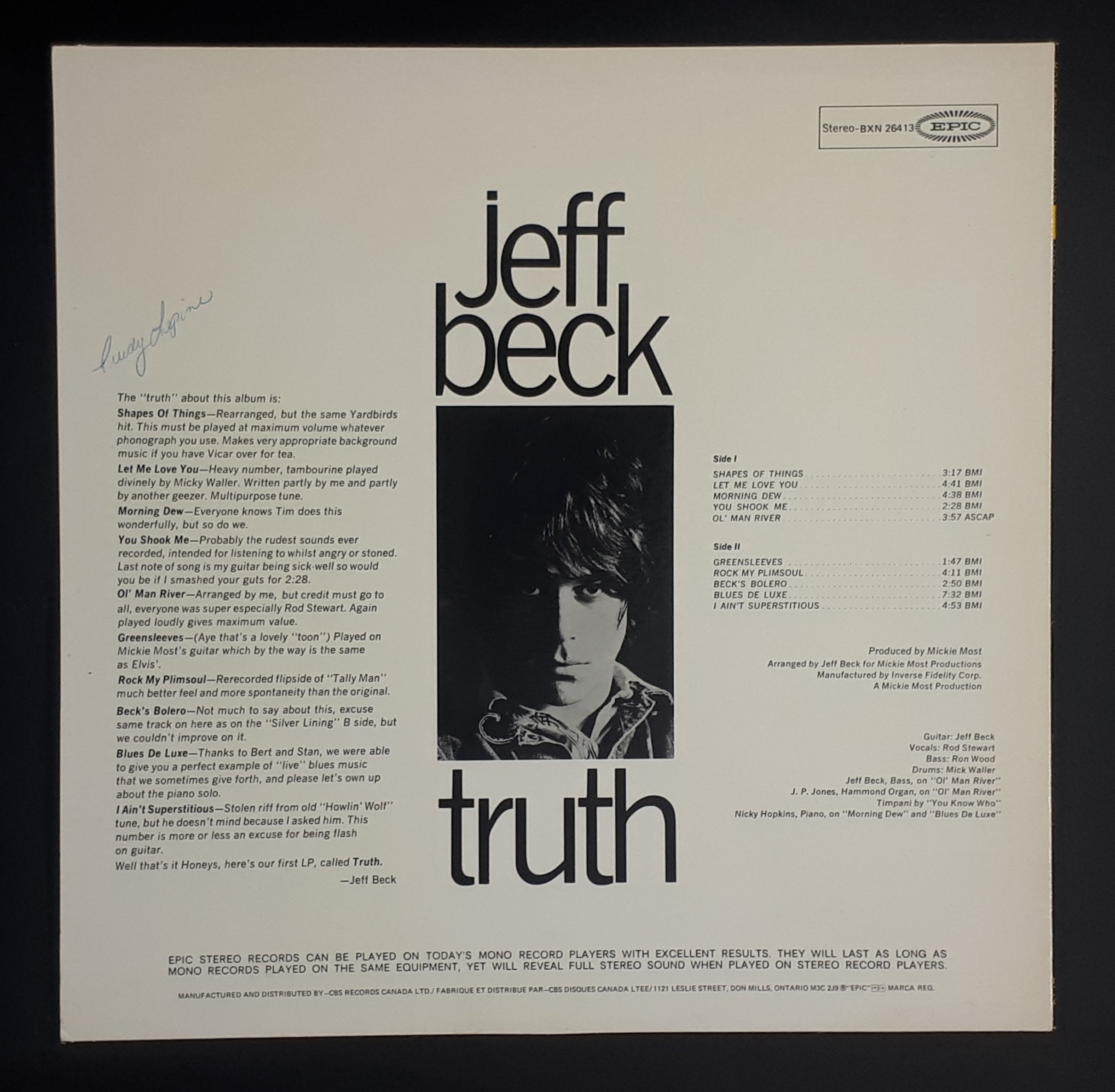 Jeff Beck - Truth ** Sold **