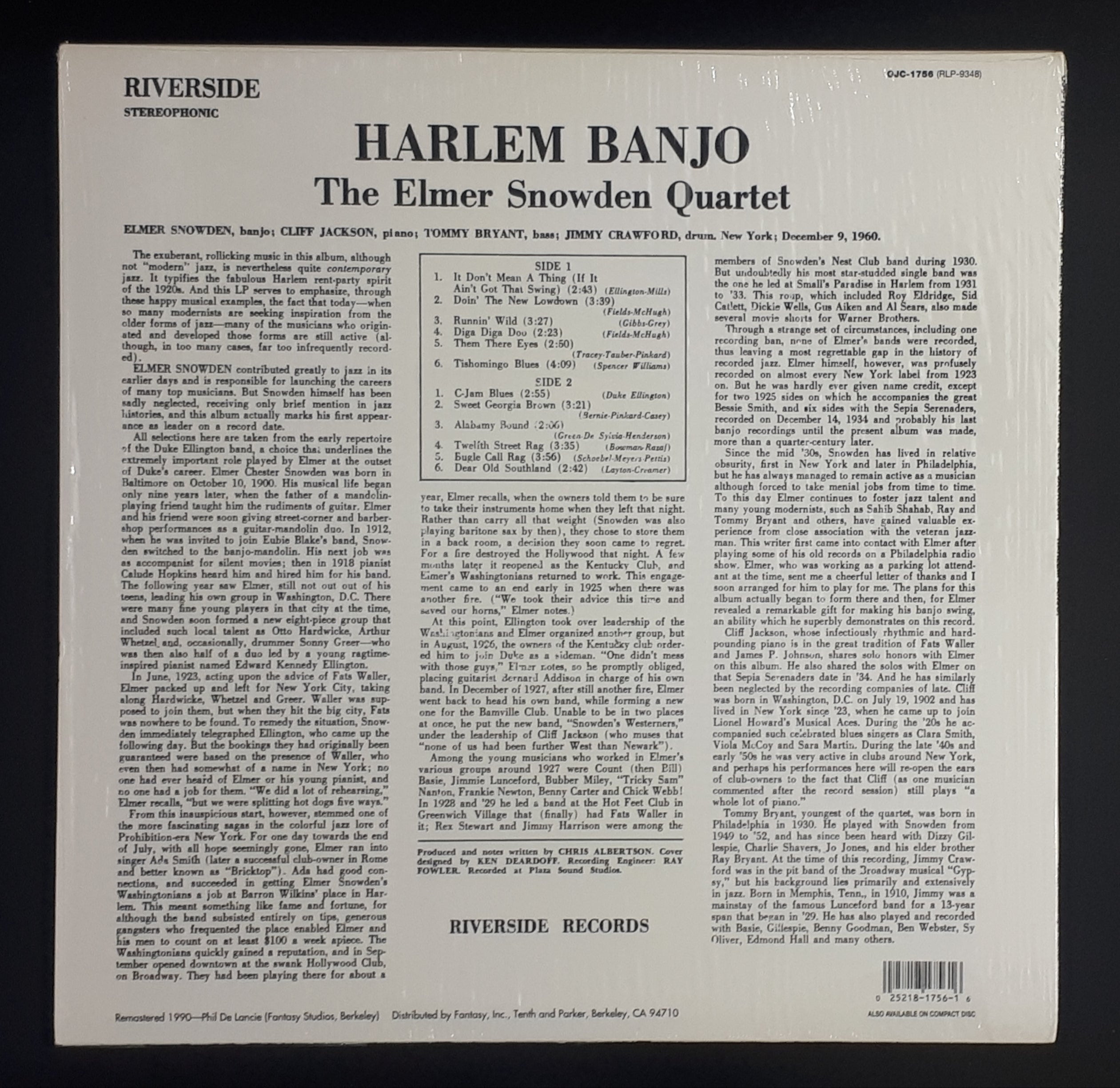 The Elmer Snowden Quartet Featuring Cliff Jackson - Harlem Banjo!