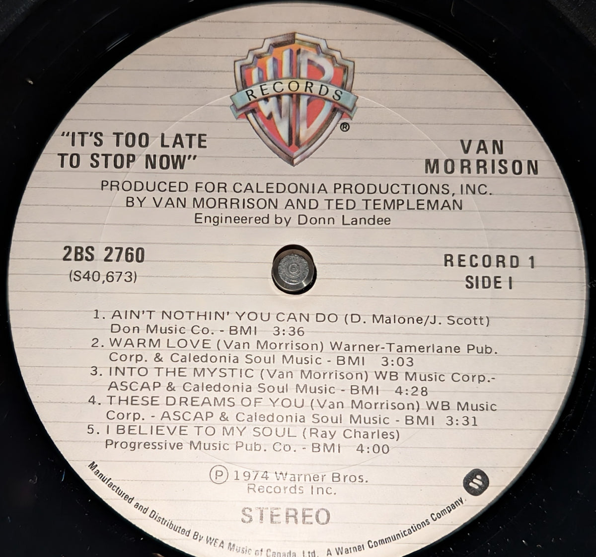 Van Morrison - It's Too Late To Stop Now