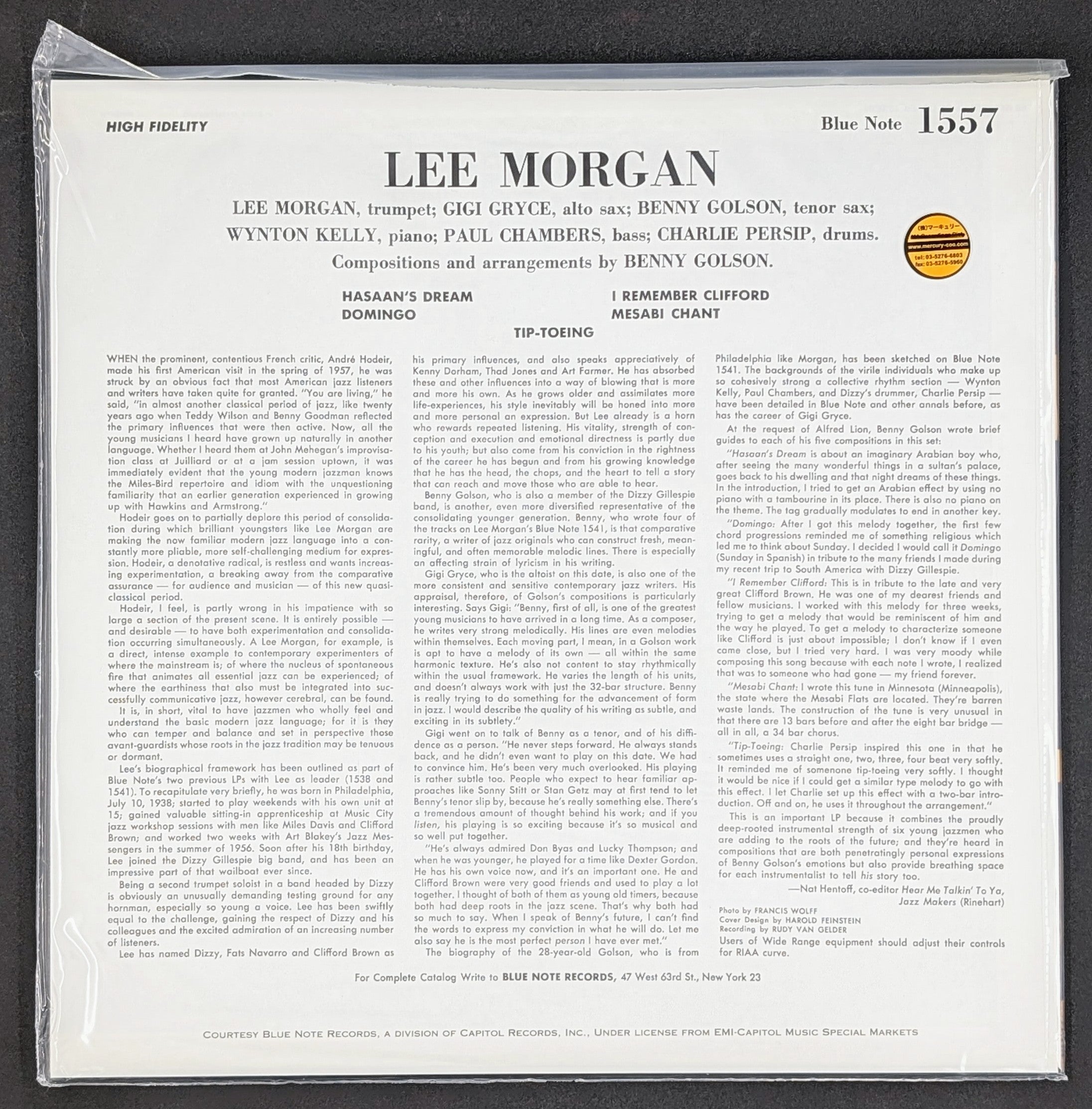 Lee Morgan - Volume 3 (Classic Records) (Sealed)