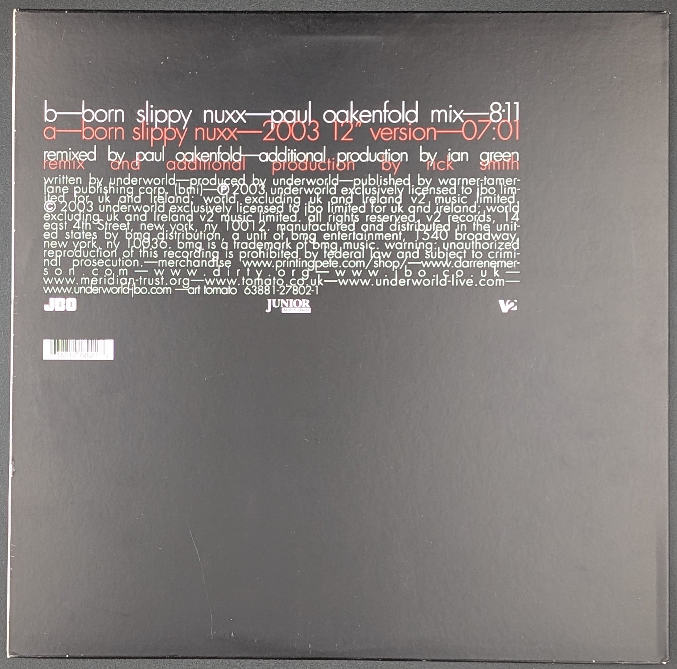 Underworld - Born Slippy .NUXX ** Sold **