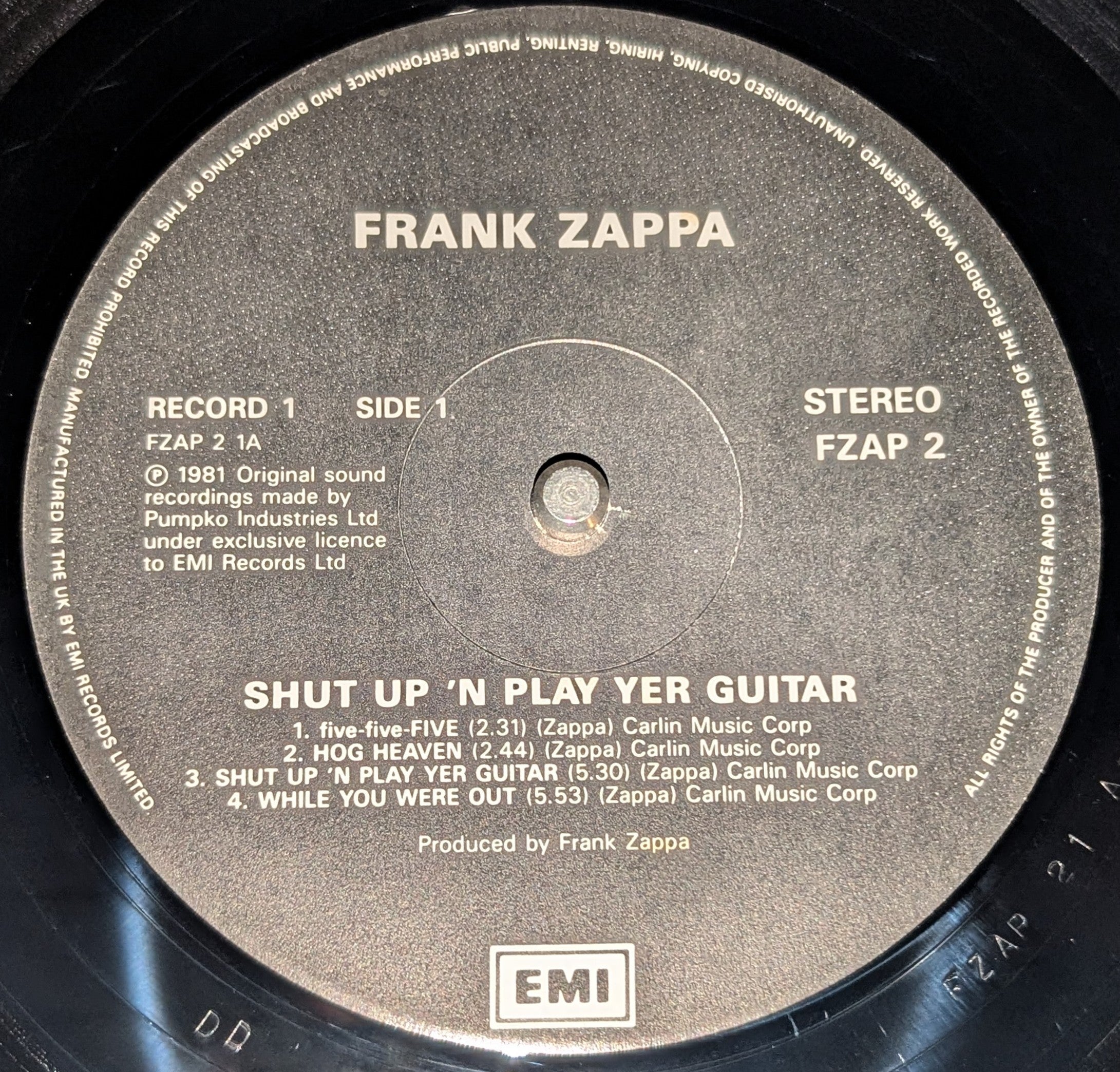 Frank Zappa - Shut Up 'N Play Yer Guitar (3LP Boxset)