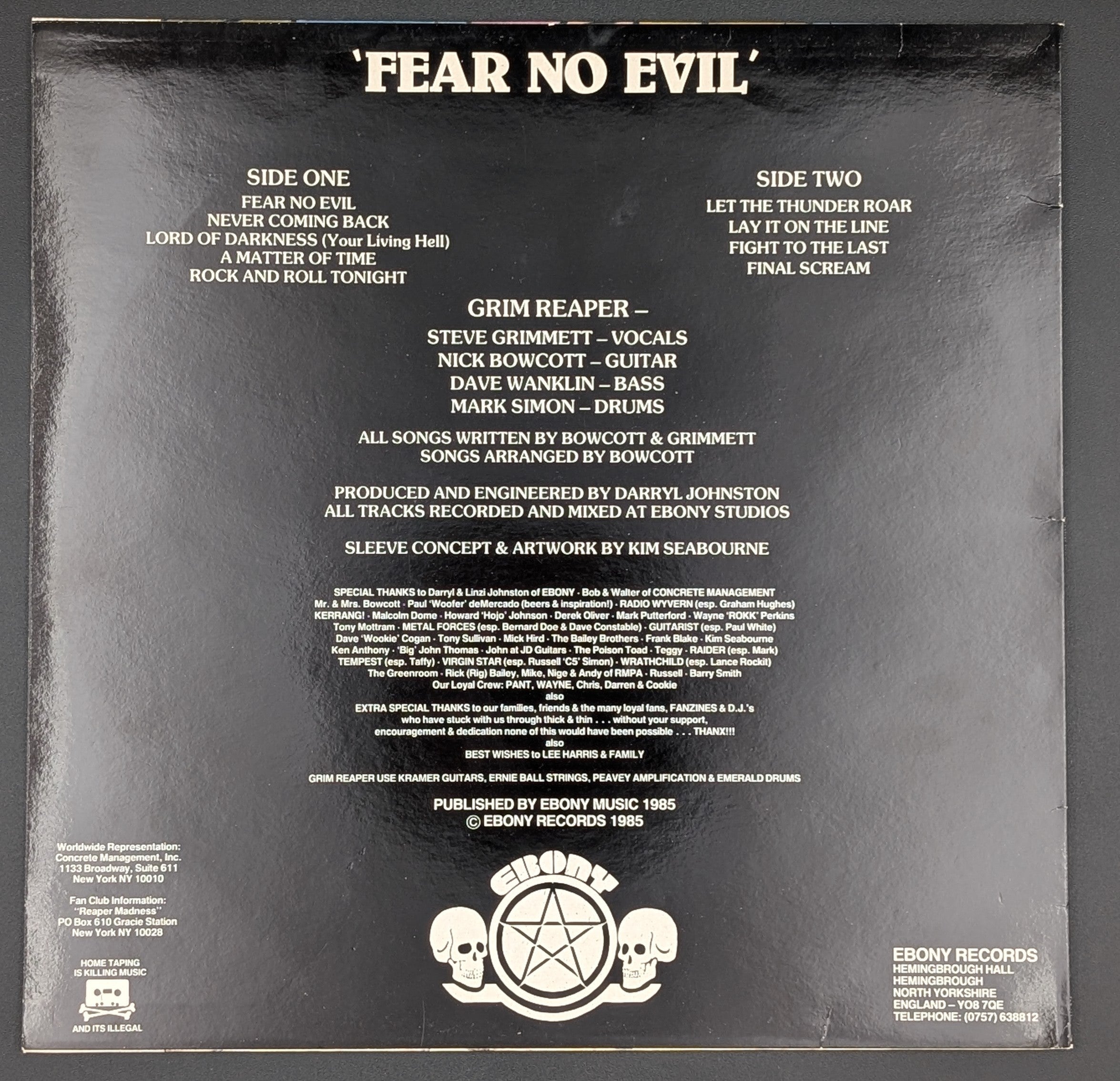 Grim Reaper - Fear No Evil ** Sold **