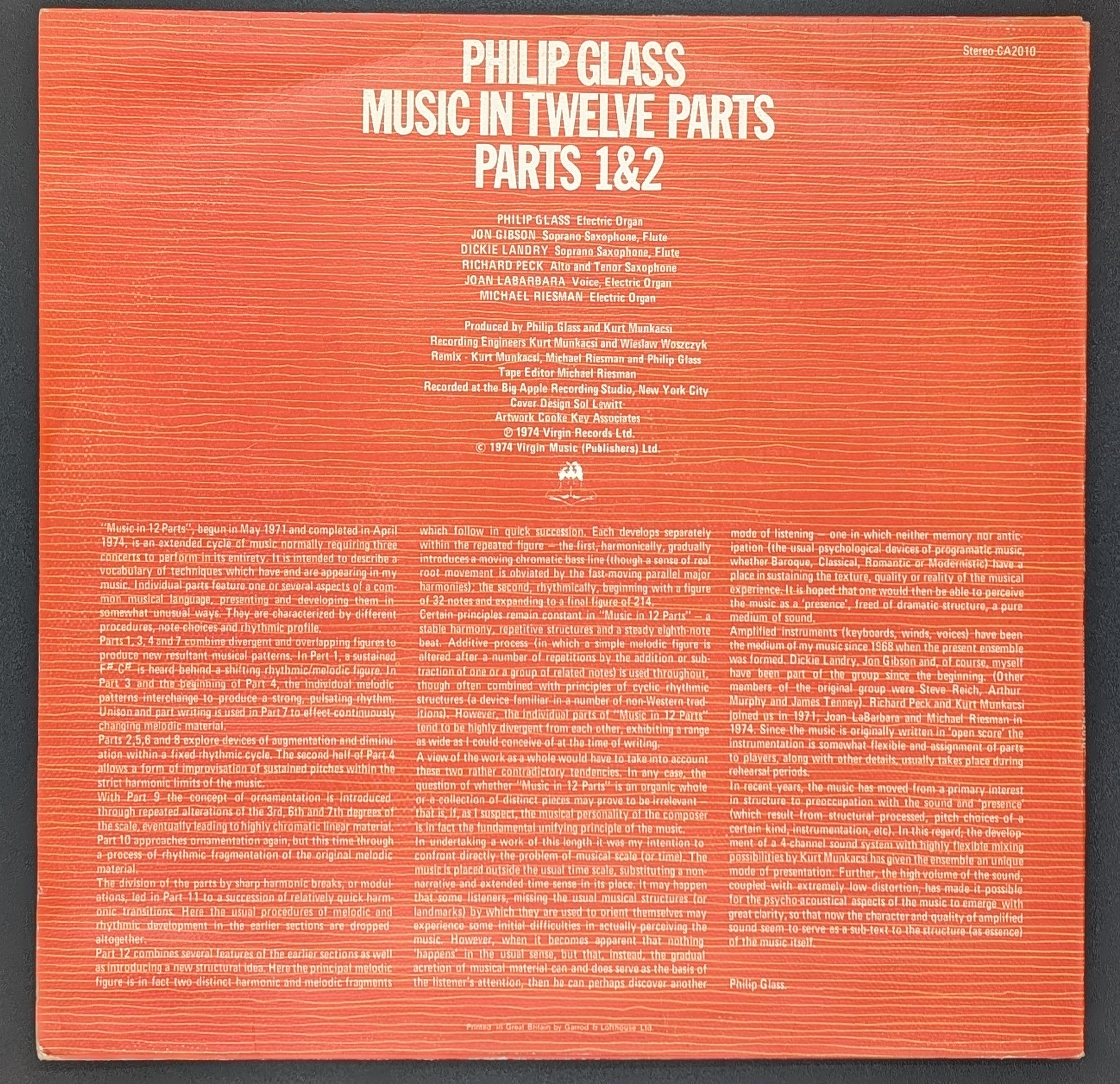 Philip Glass - Music In Twelve Parts - Parts 1 & 2