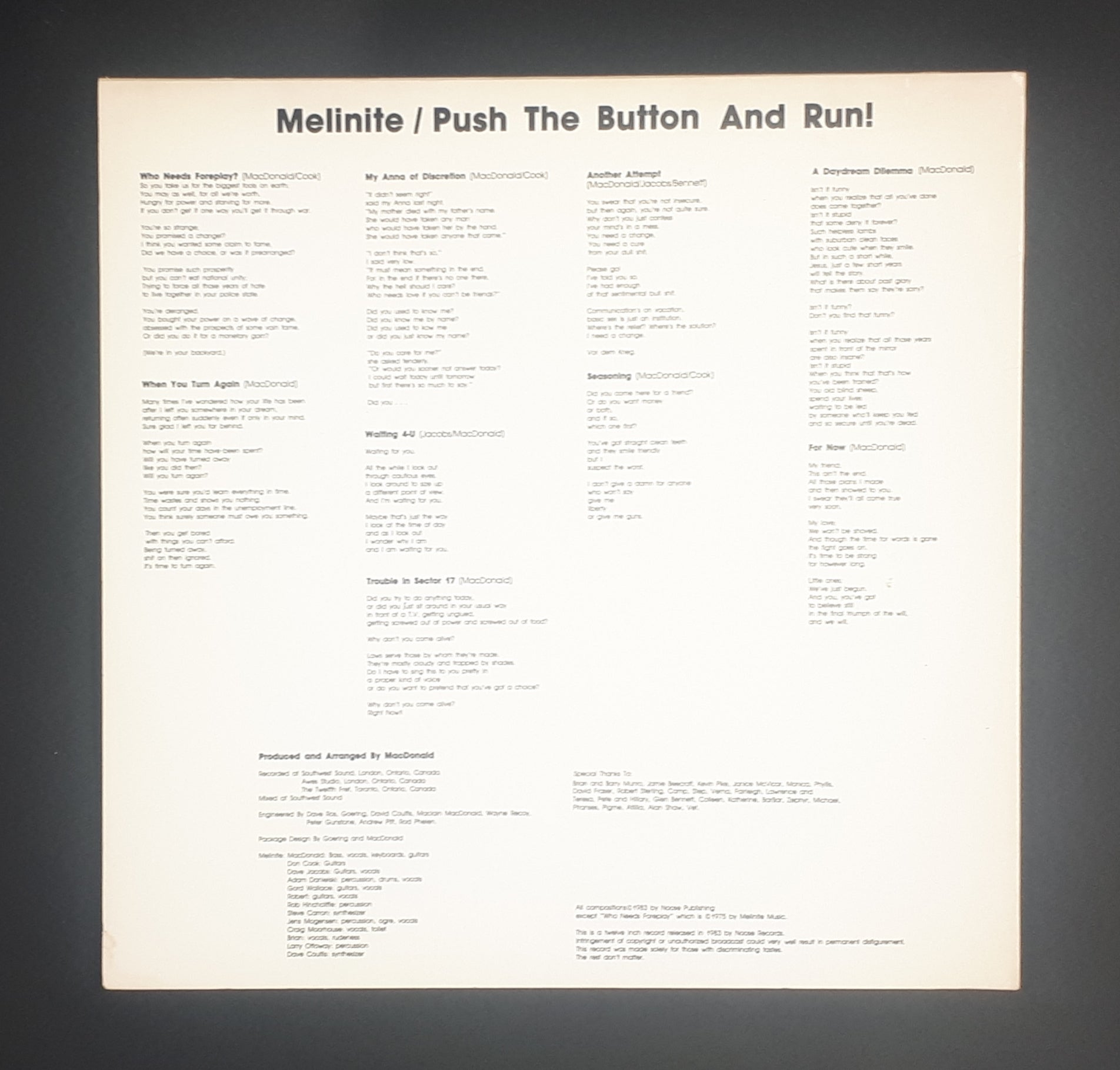 Melinite - Push The Button And Run!