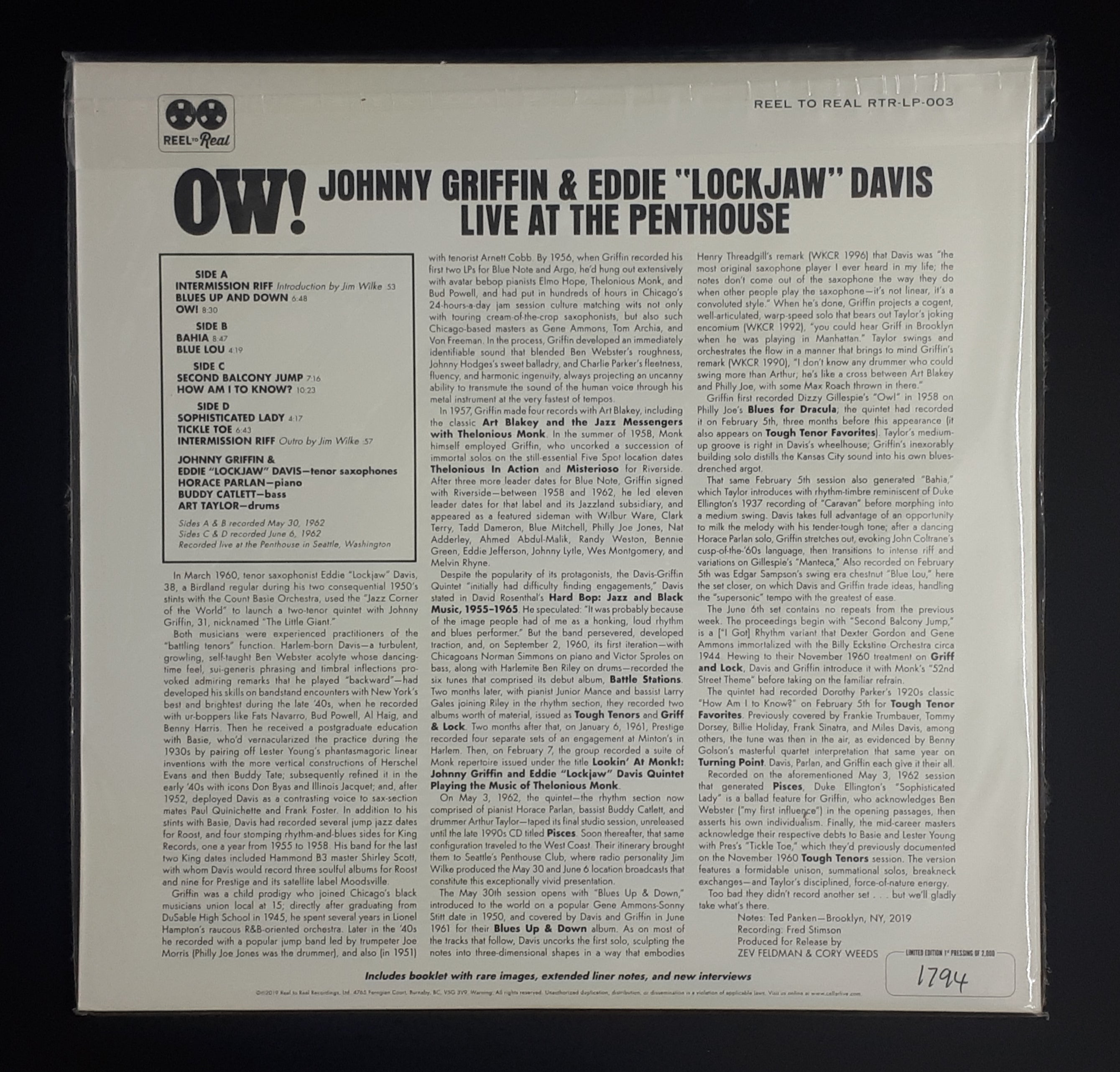 Johnny Griffin, Eddie "Lockjaw" Davis - Ow! Live At The Penthouse (Previously Unreleased Archival)