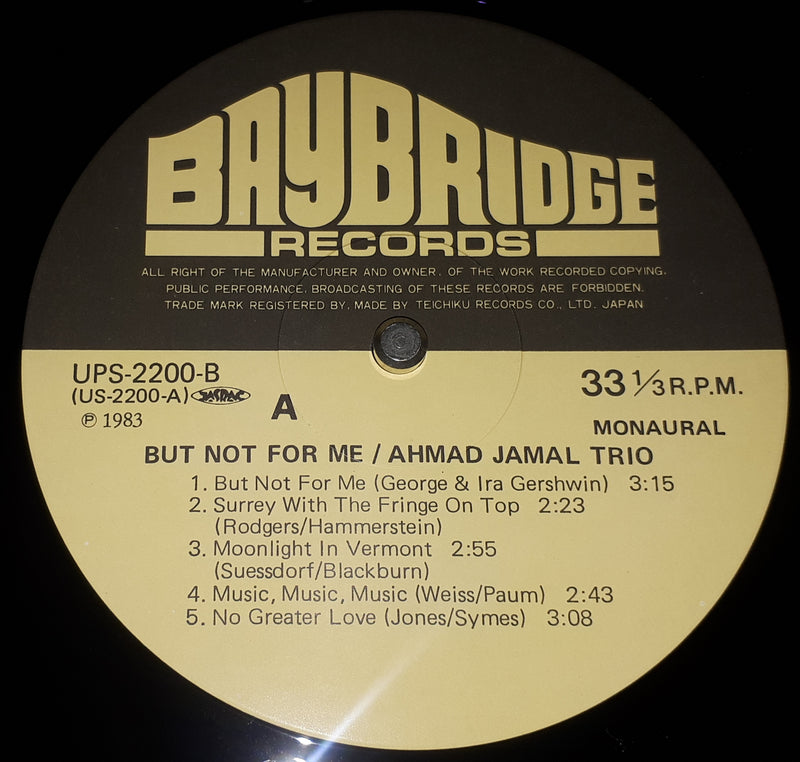 Ahmad Jamal Trio - Ahmad Jamal At The Pershing