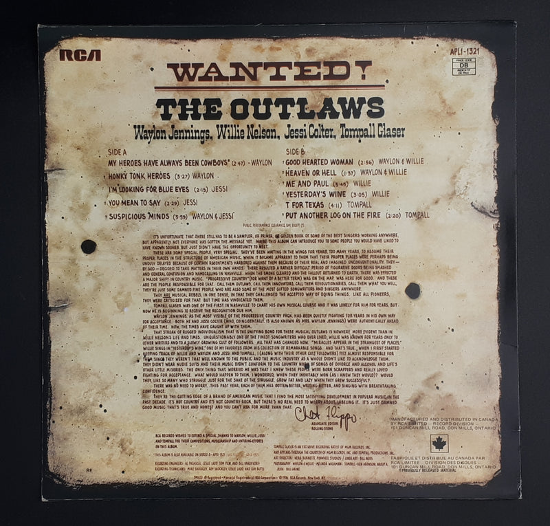 Waylon Jennings, Willie Nelson, Jessi Colter, Tompall Glaser - Wanted! The Outlaws 1/31