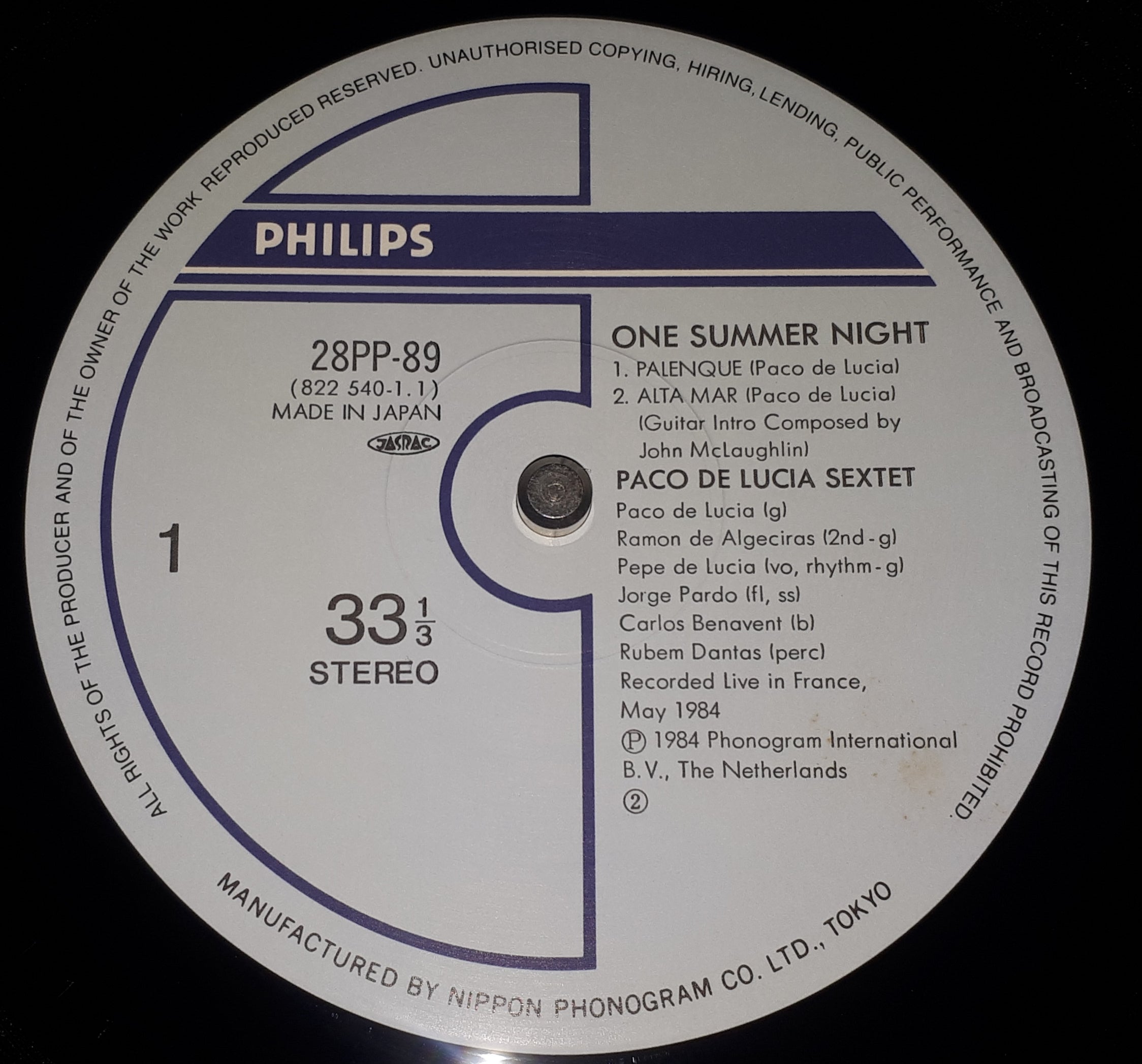 Paco De Lucia Sextet - Live... One Summer Night
