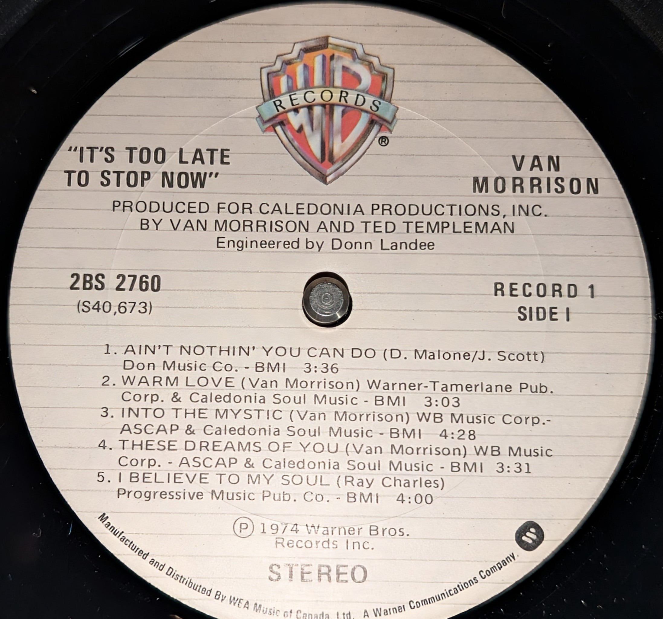 Van Morrison - It's Too Late To Stop Now