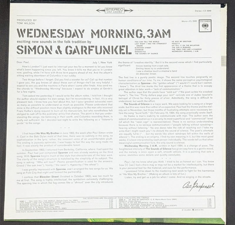 Simon & Garfunkel - Wednesday Morning, 3 A.M.