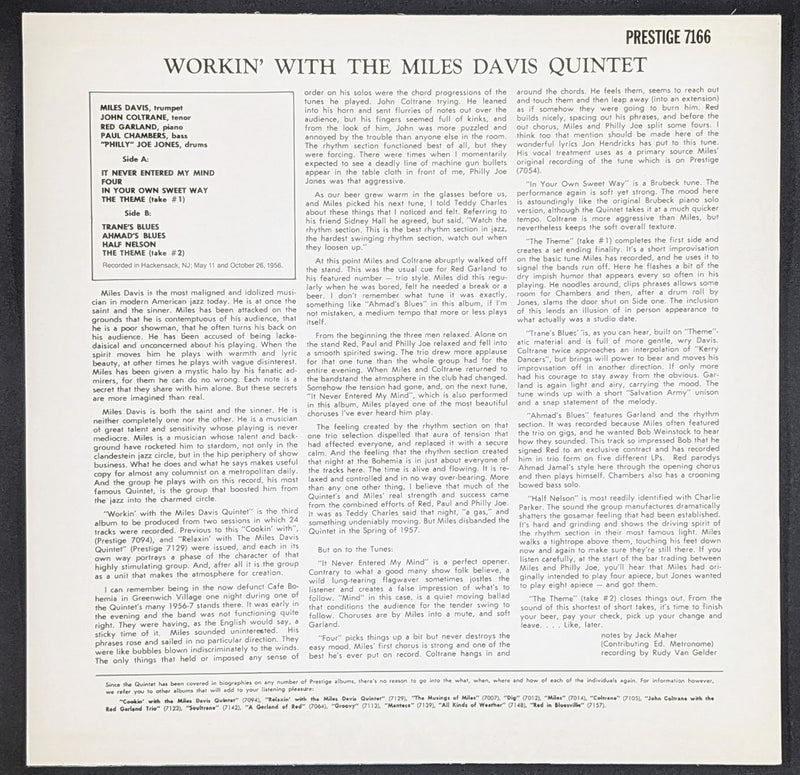 The Miles Davis Quintet - Workin' With The Miles Davis Quintet (Analogue Productions)