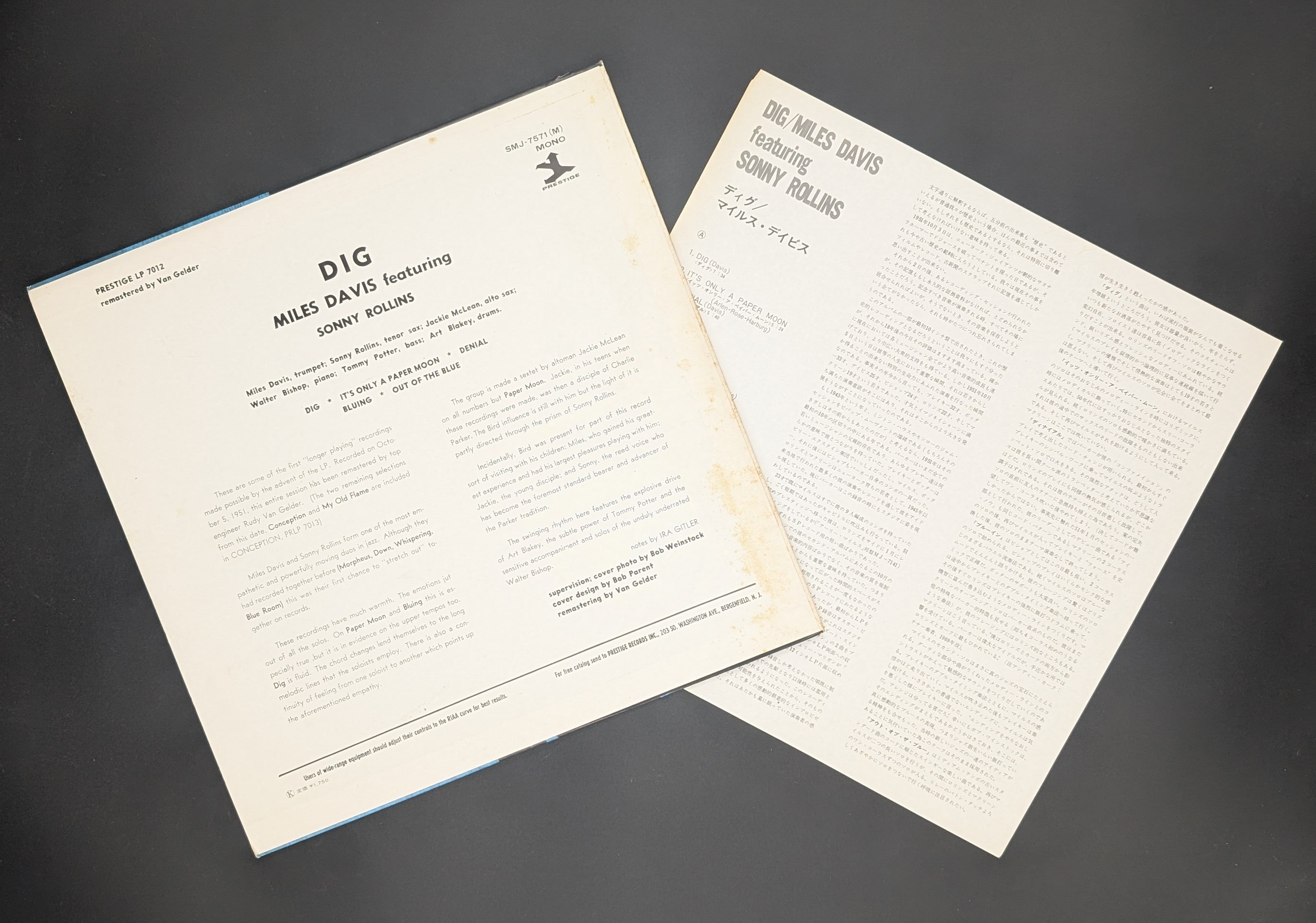 Miles Davis  Featuring  Sonny Rollins - Dig ** Sold **