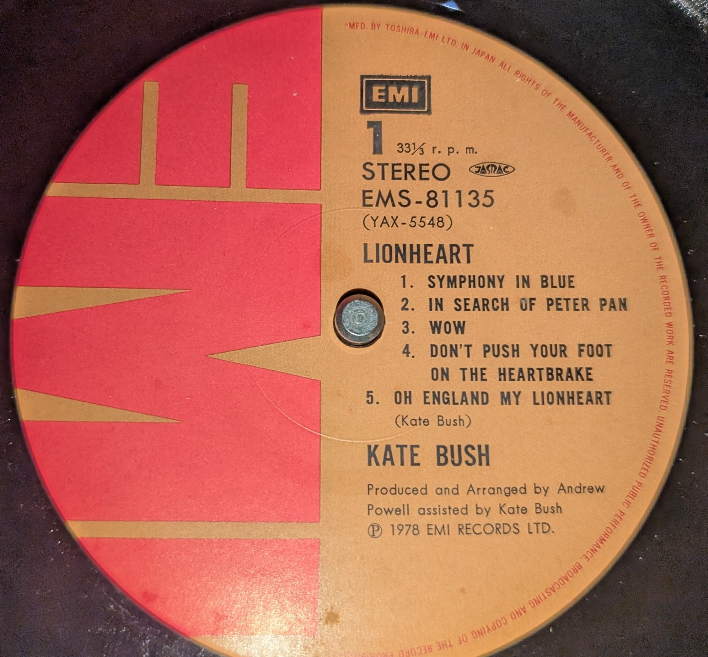 Kate Bush - Lionheart = ライオン・ハート