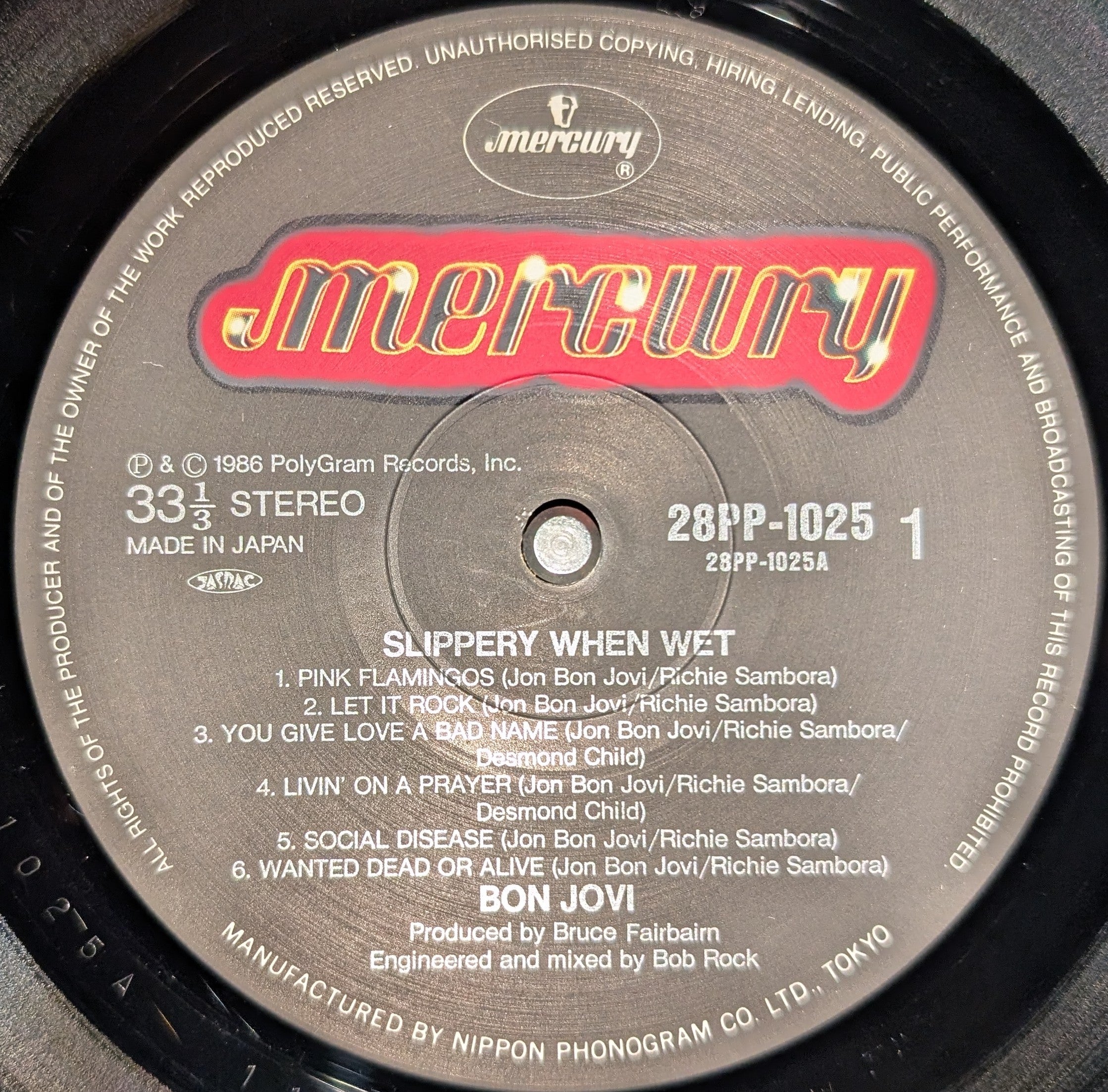 Bon Jovi - Slippery When Wet  ワイルド・イン・ザ・ストリーツ ** Sold **