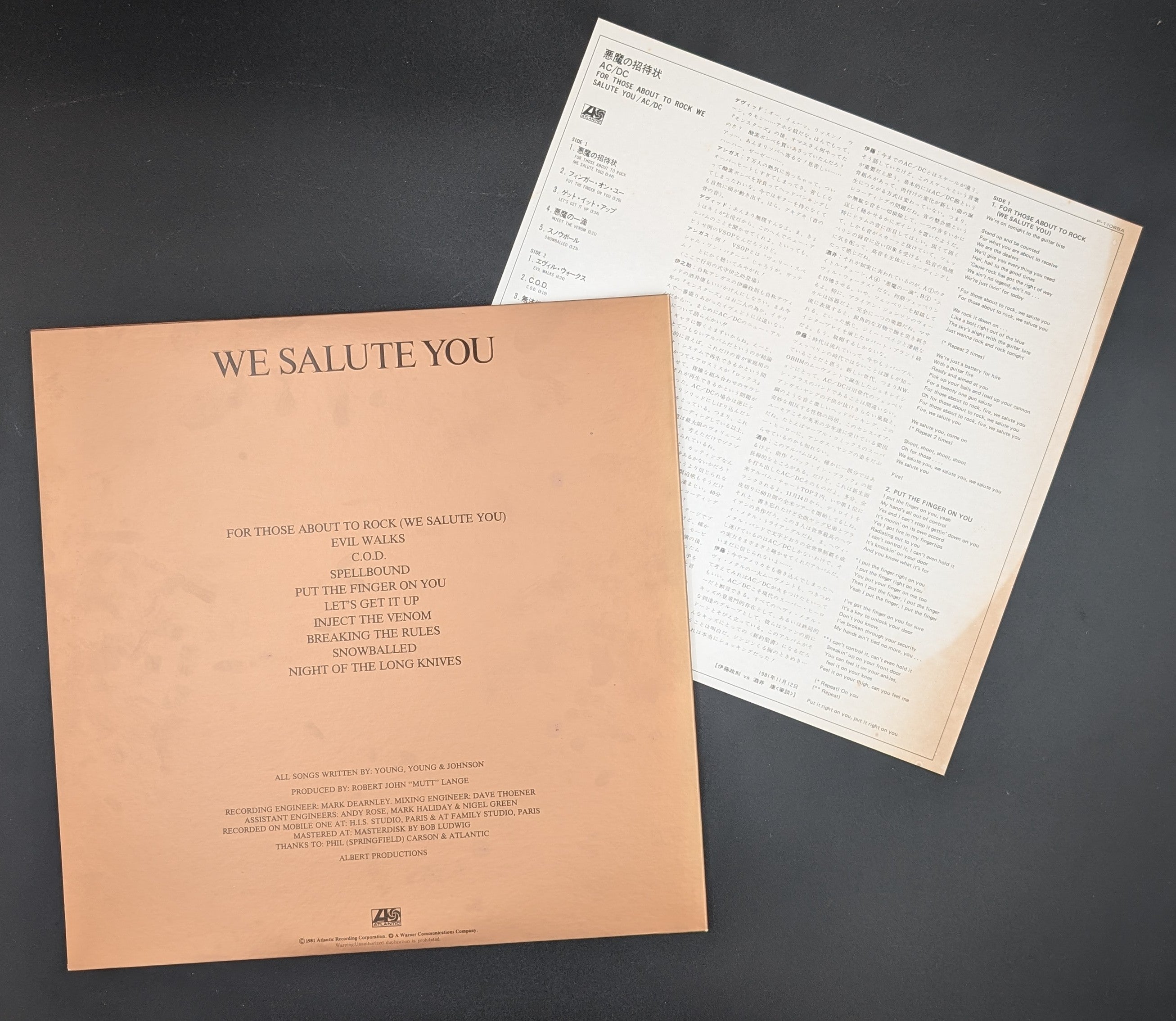 AC/DC - For Those About To Rock (We Salute You) ** Sold **