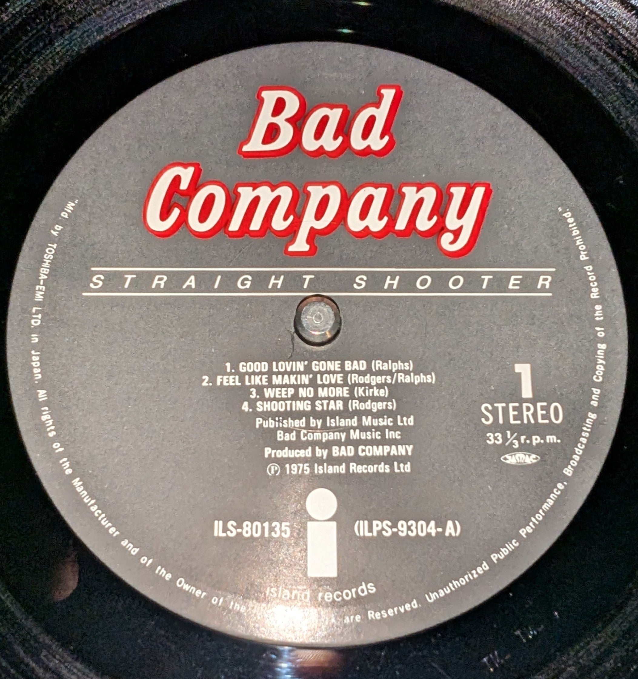 Bad Company - Straight Shooter ** Sold **