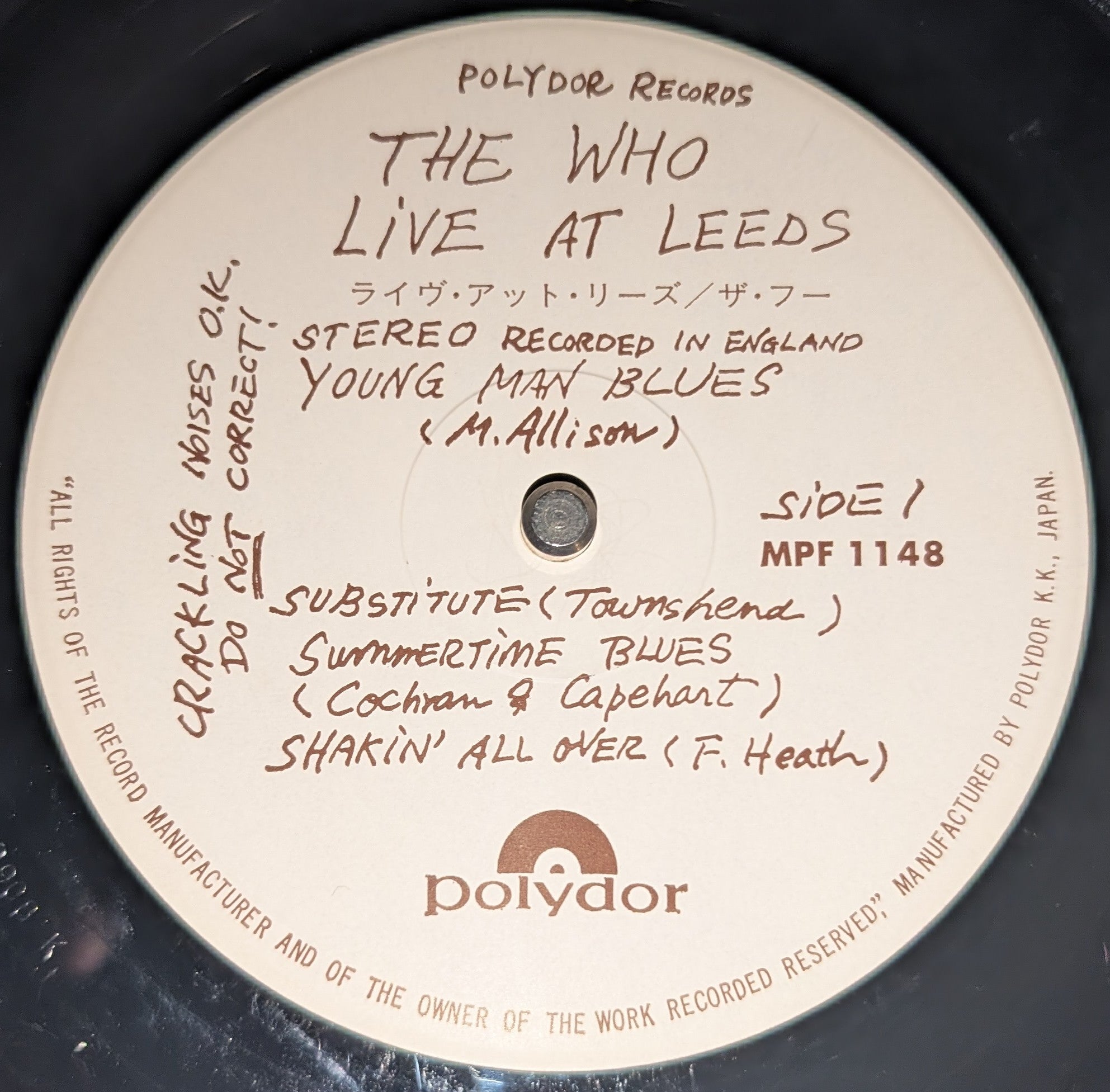 The Who - Live At Leeds ** Sold **