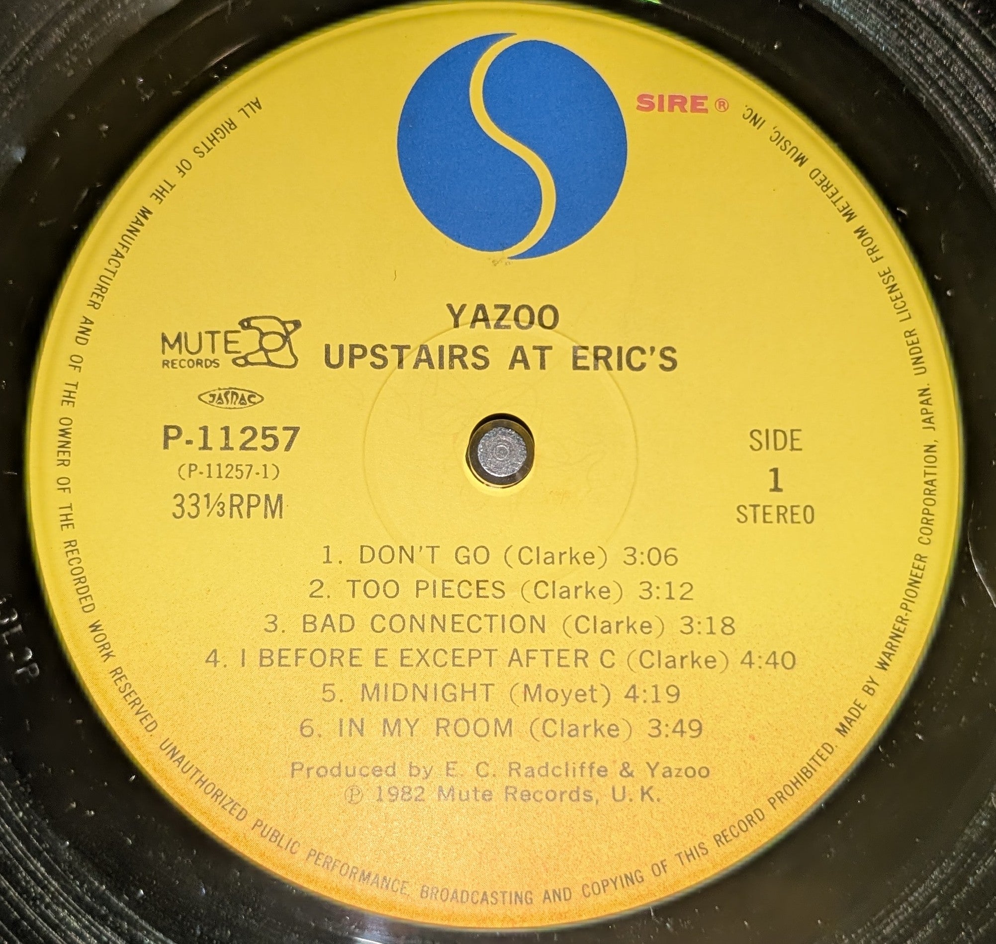 Yazoo - Upstairs At Eric's