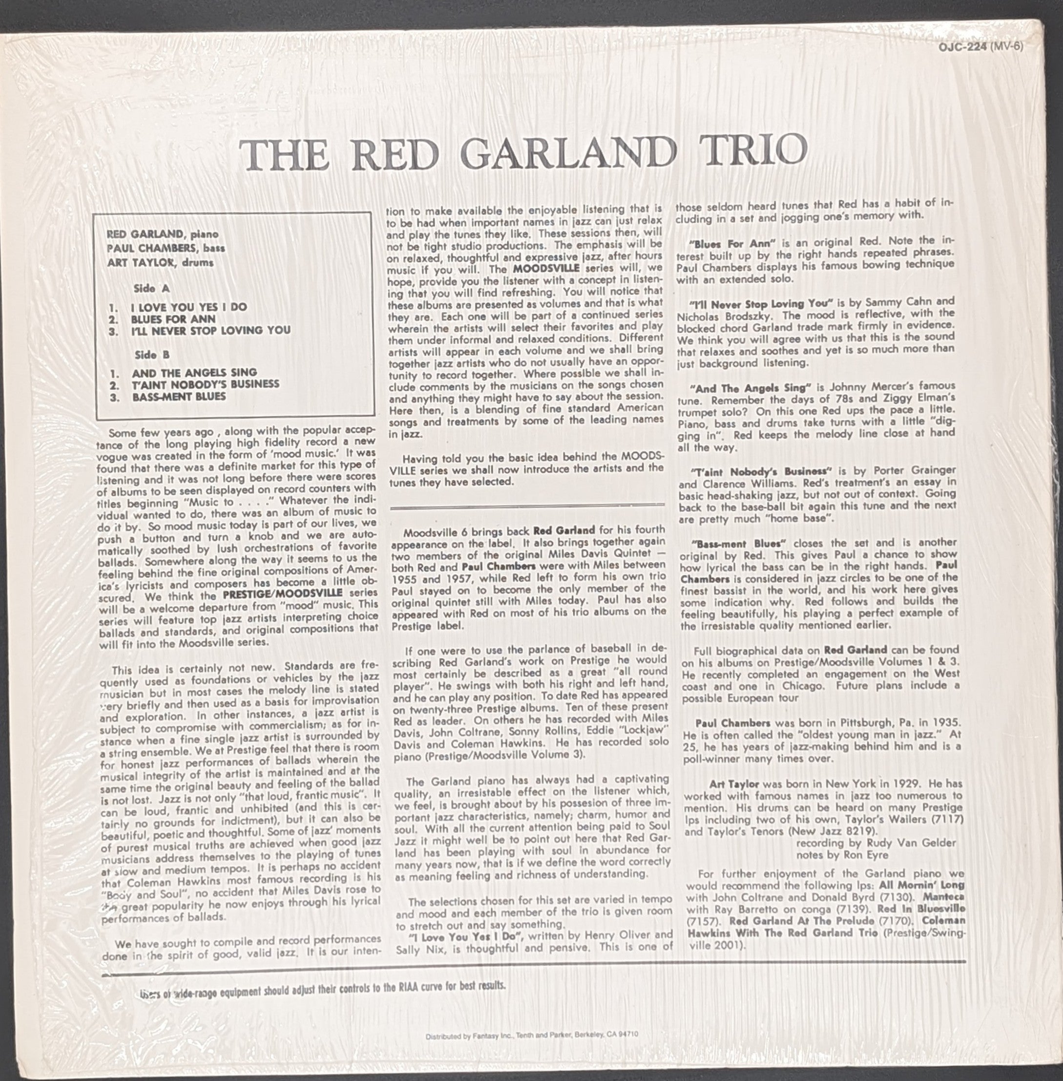 The Red Garland Trio - Moodsville Volume 6