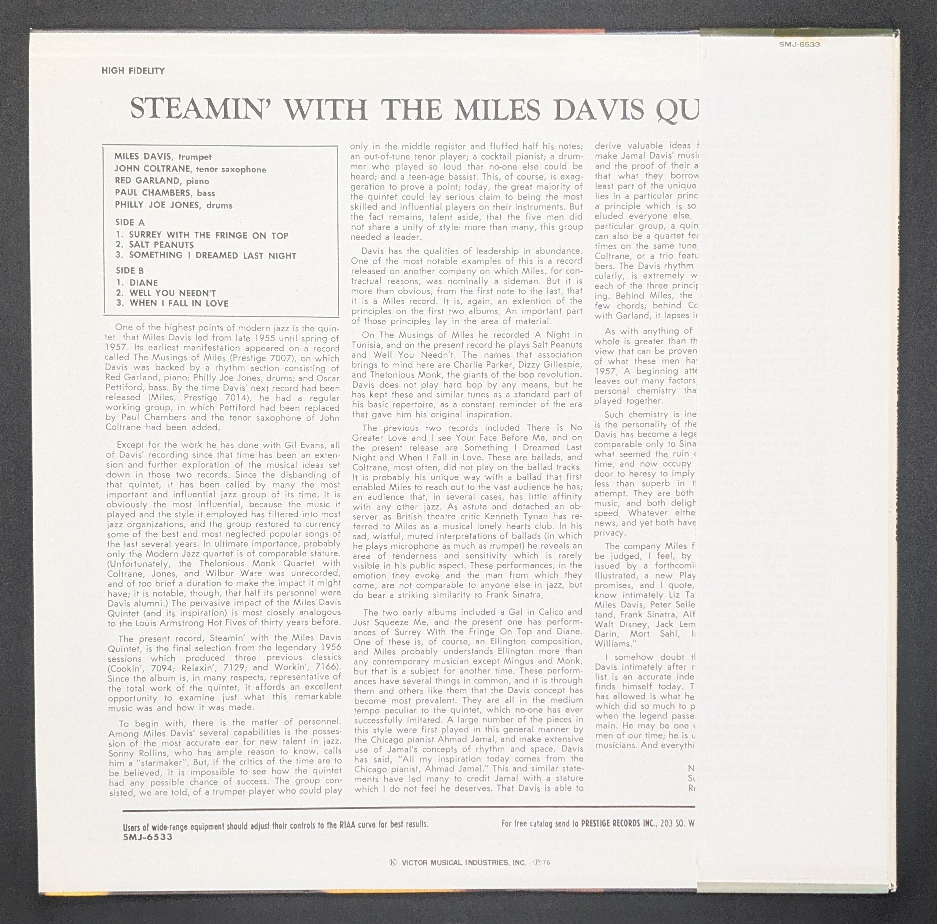 The Miles Davis Quintet - Steamin' With The Miles Davis Quintet