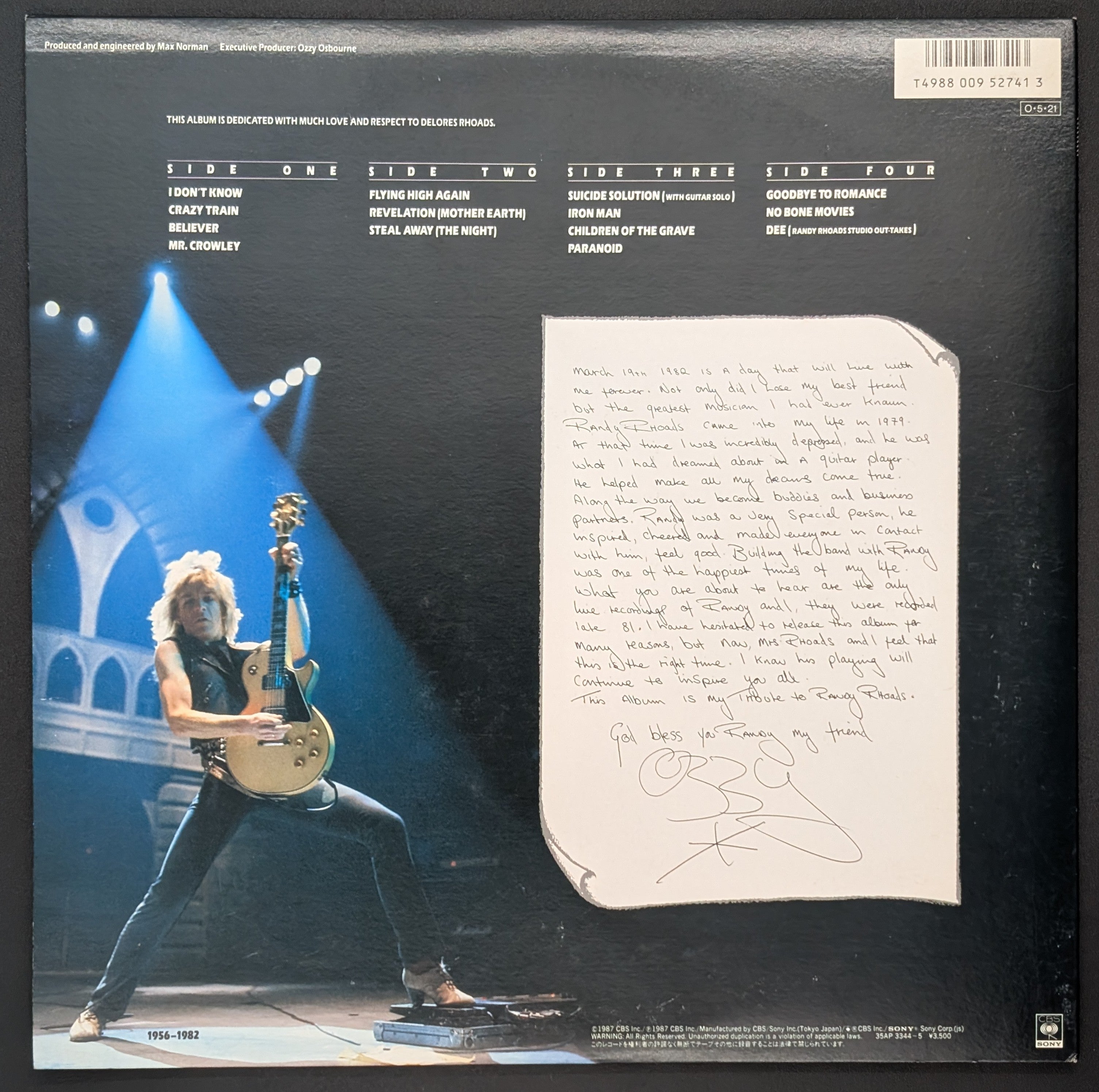 Ozzy Osbourne - Randy Rhoads Tribute