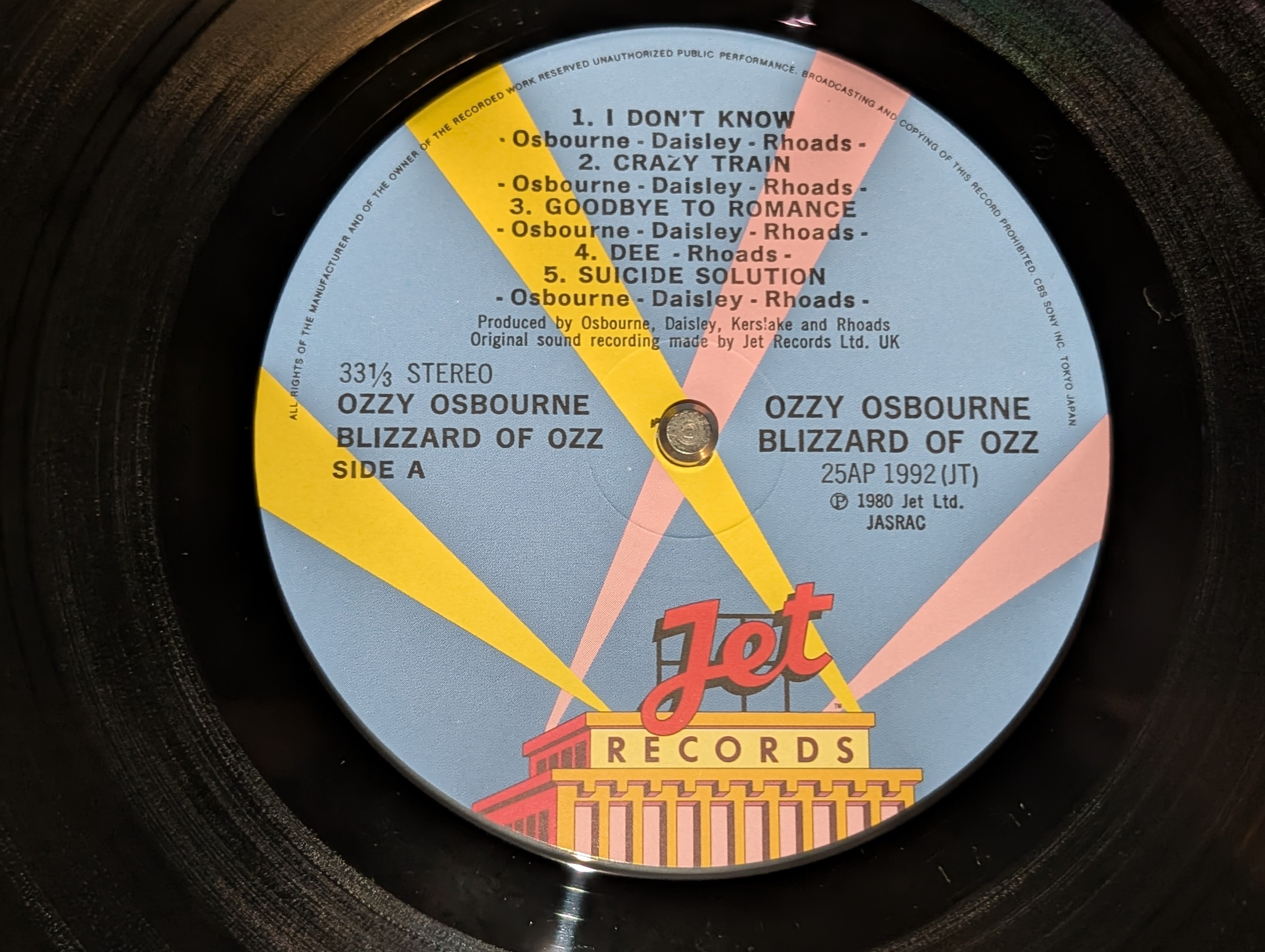 Ozzy Osbourne - Blizzard Of Ozz ** Sold **