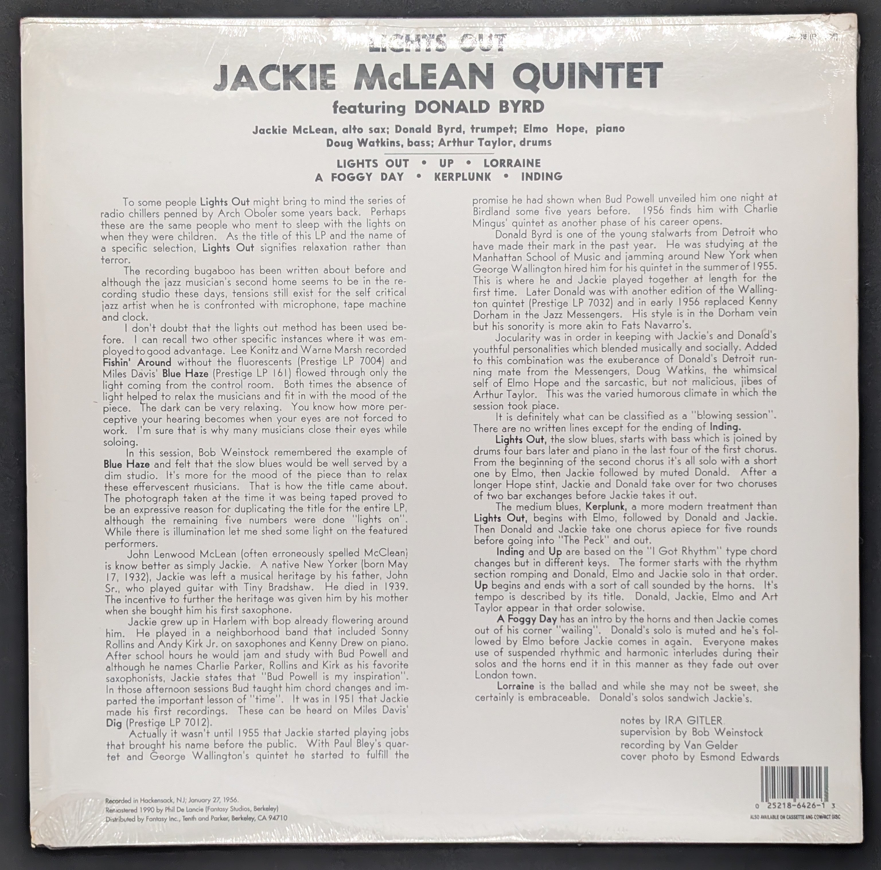 Jackie McLean Quintet With Donald Byrd And Elmo Hope - Lights Out! (Sealed Vintage)