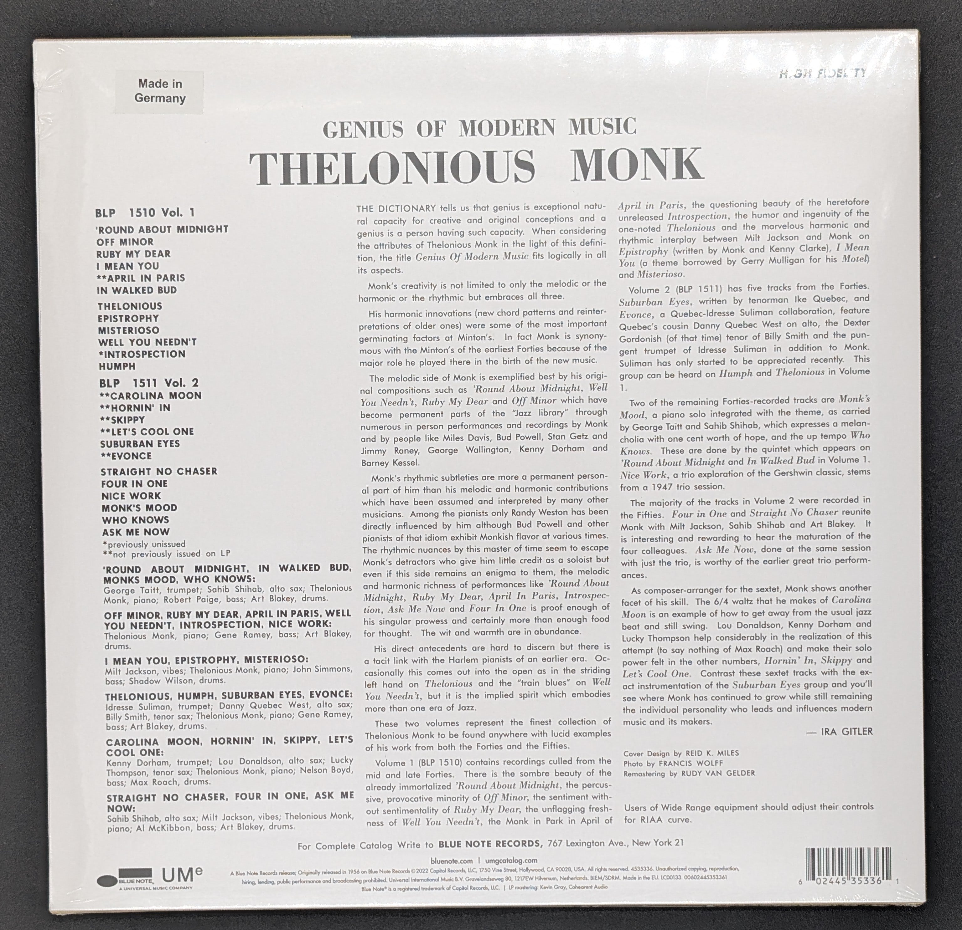 Thelonious Monk - Genius Of Modern Music (Volume One)
