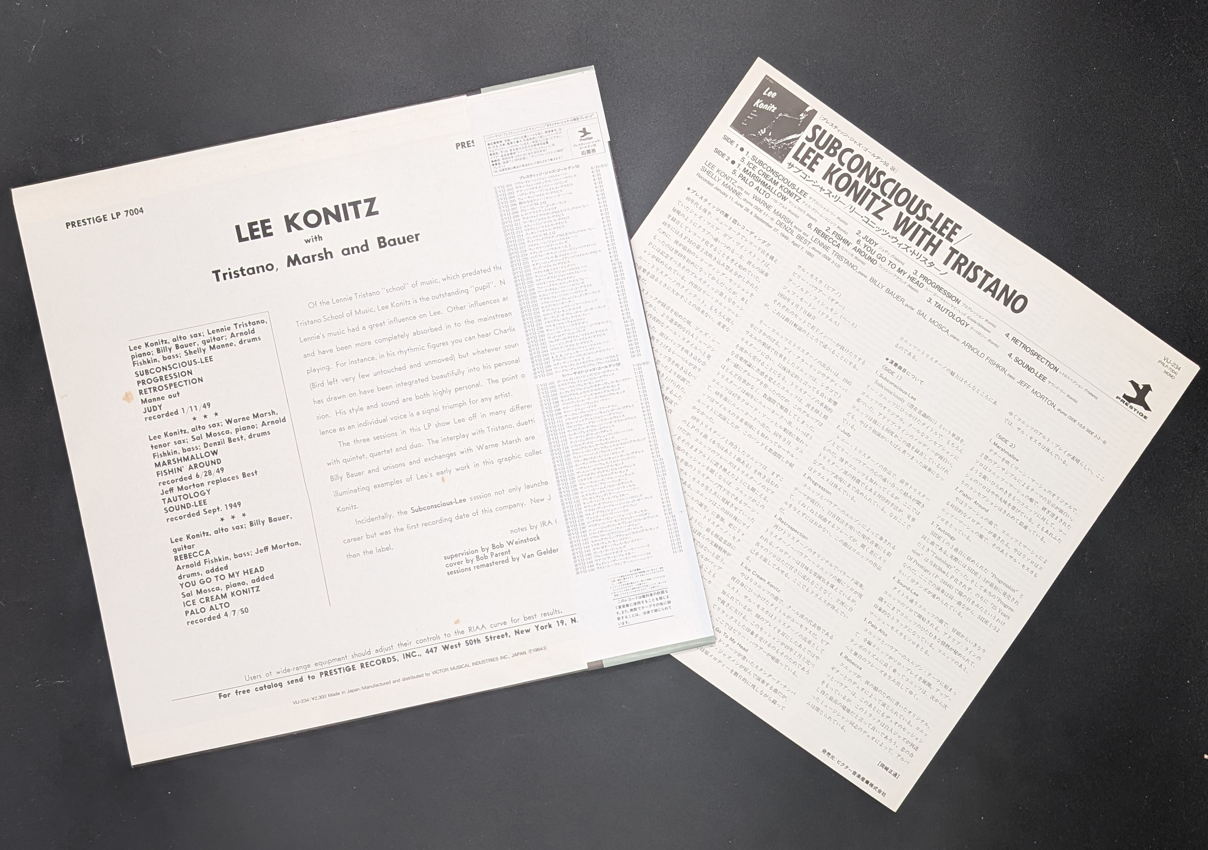 Lee Konitz With Lennie Tristano, Warne Marsh & Billy Bauer - Subconscious-Lee