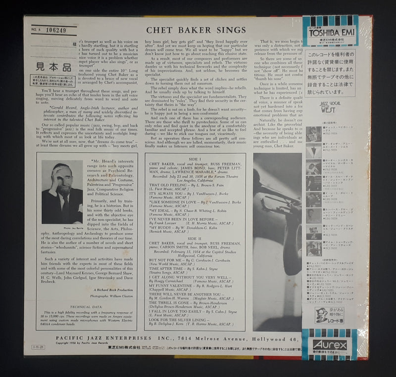 Chet Baker - Chet Baker Sings (Sealed Vintage) (White Label Promo) ** Sold **